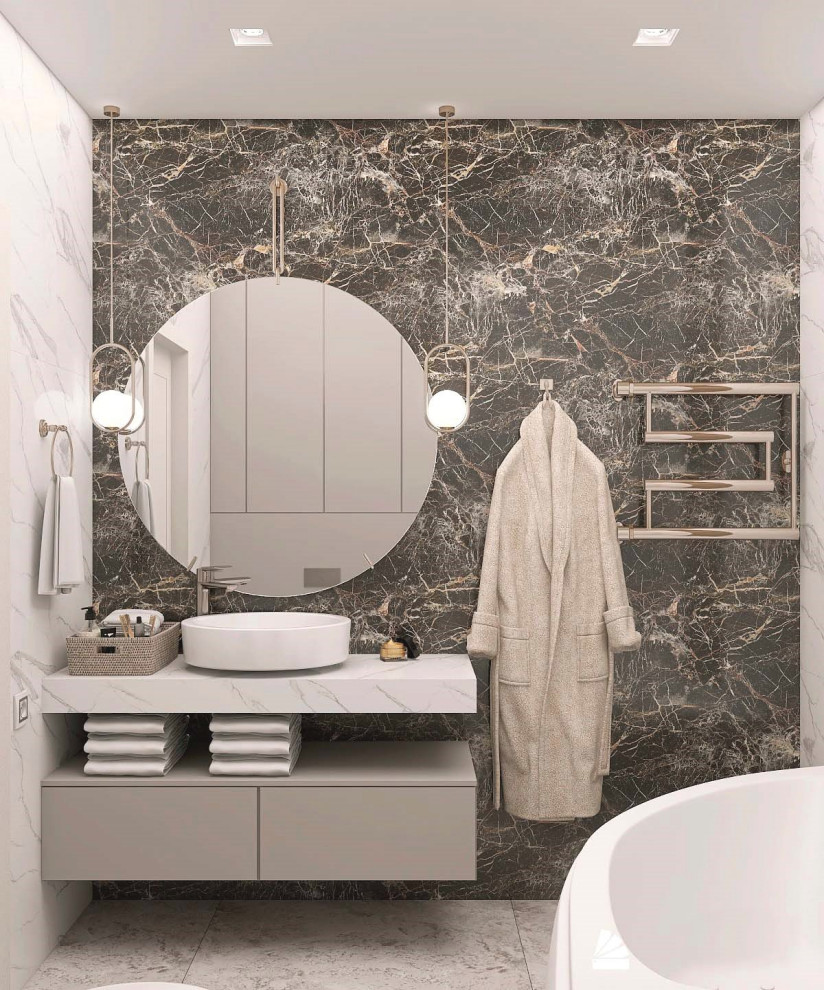 Обложка проекта: Монохром в двухкомнатной квартире для молодой пары