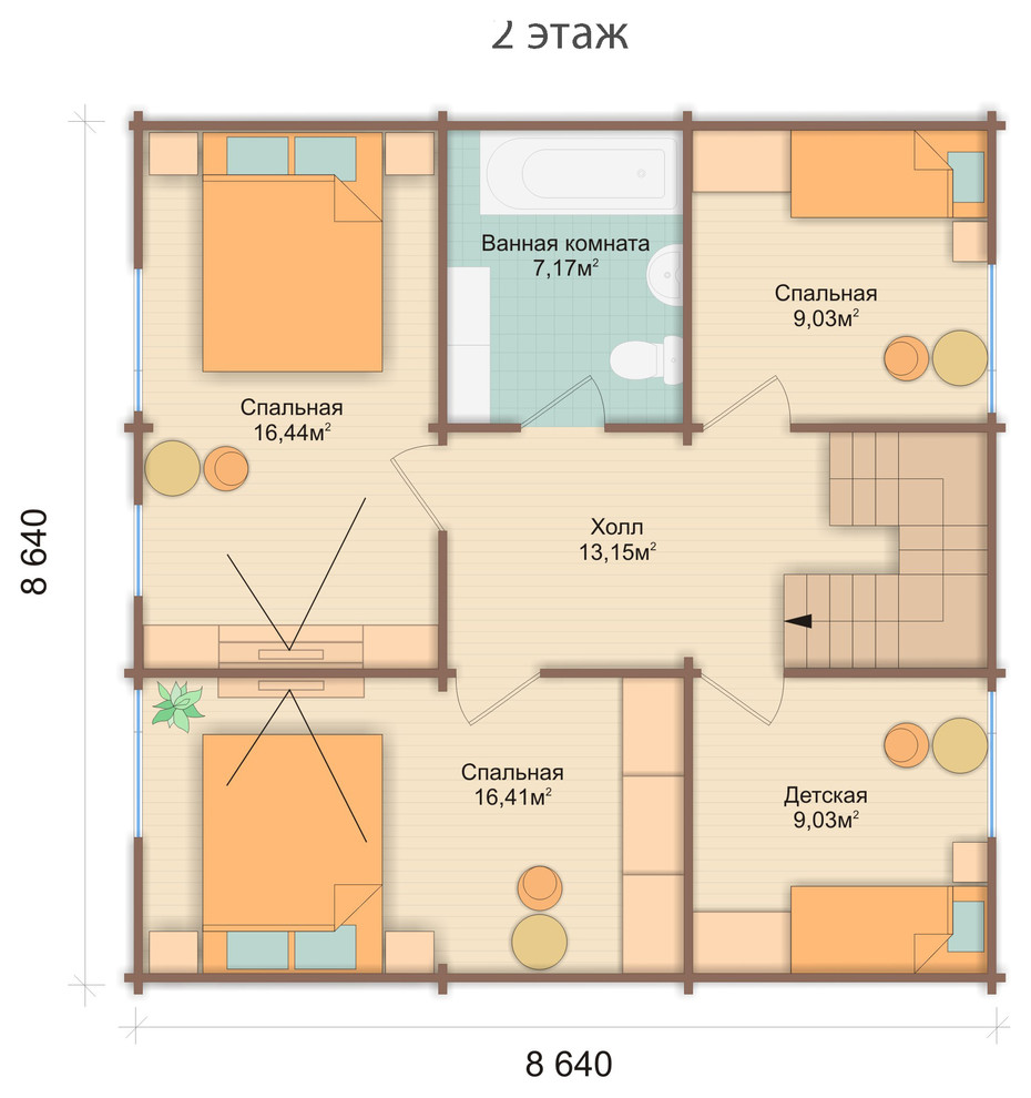 Дом из клеёного бруса сезонного проживания "Комфорт 1"