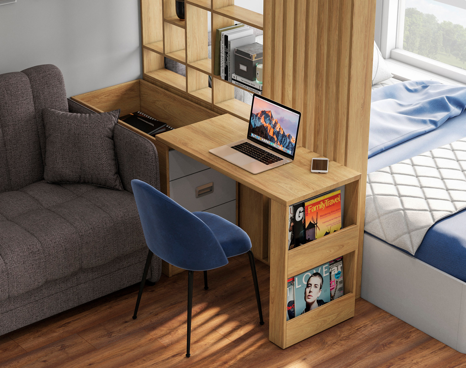 Меблировка студии 19 кв.м.