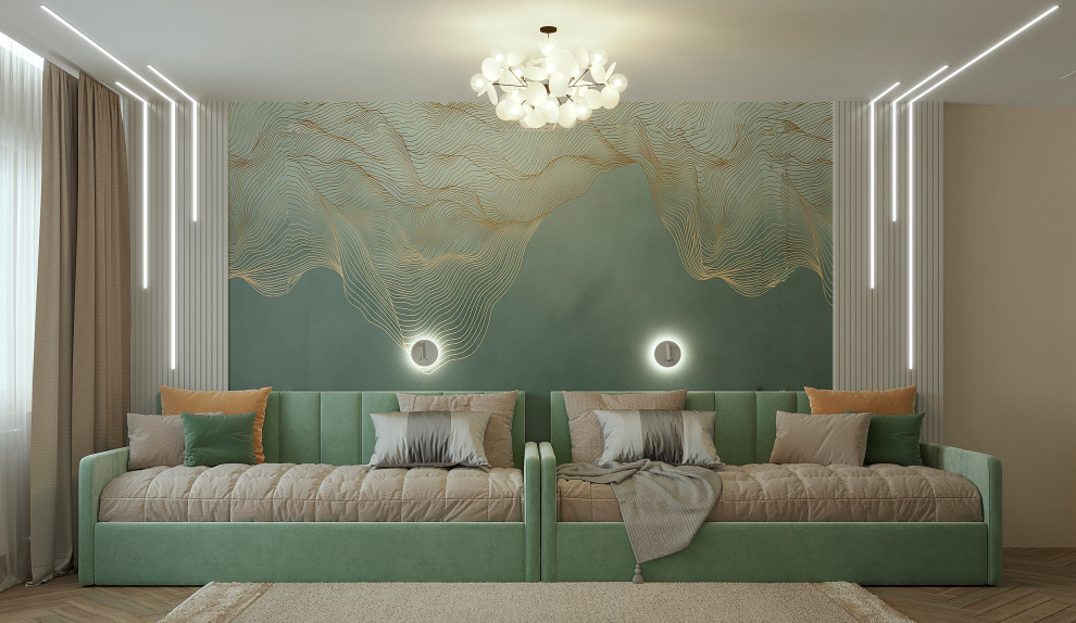 Серый-зеленый оазис: гармония контрастов