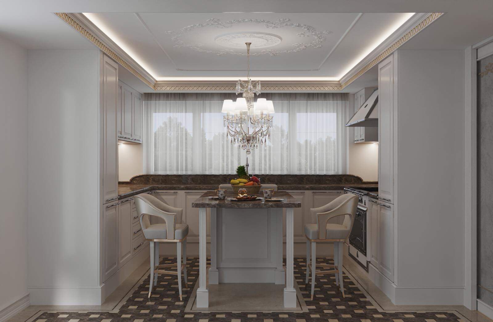 Интерьер кухни в проекте виллы