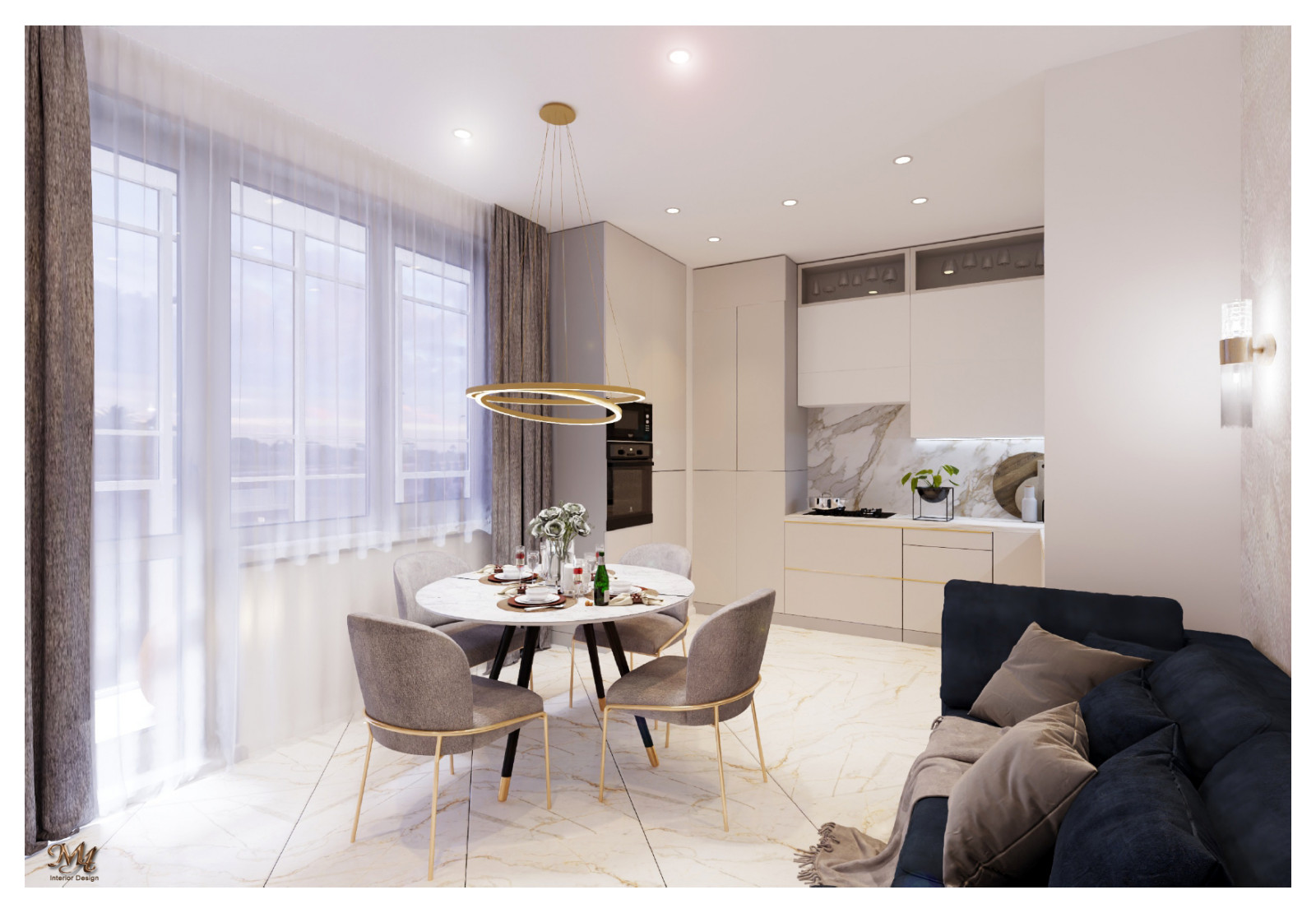 ПРОЕКТ КВАРТИРЫ В СТИЛЕ ГРЕЙЖ.