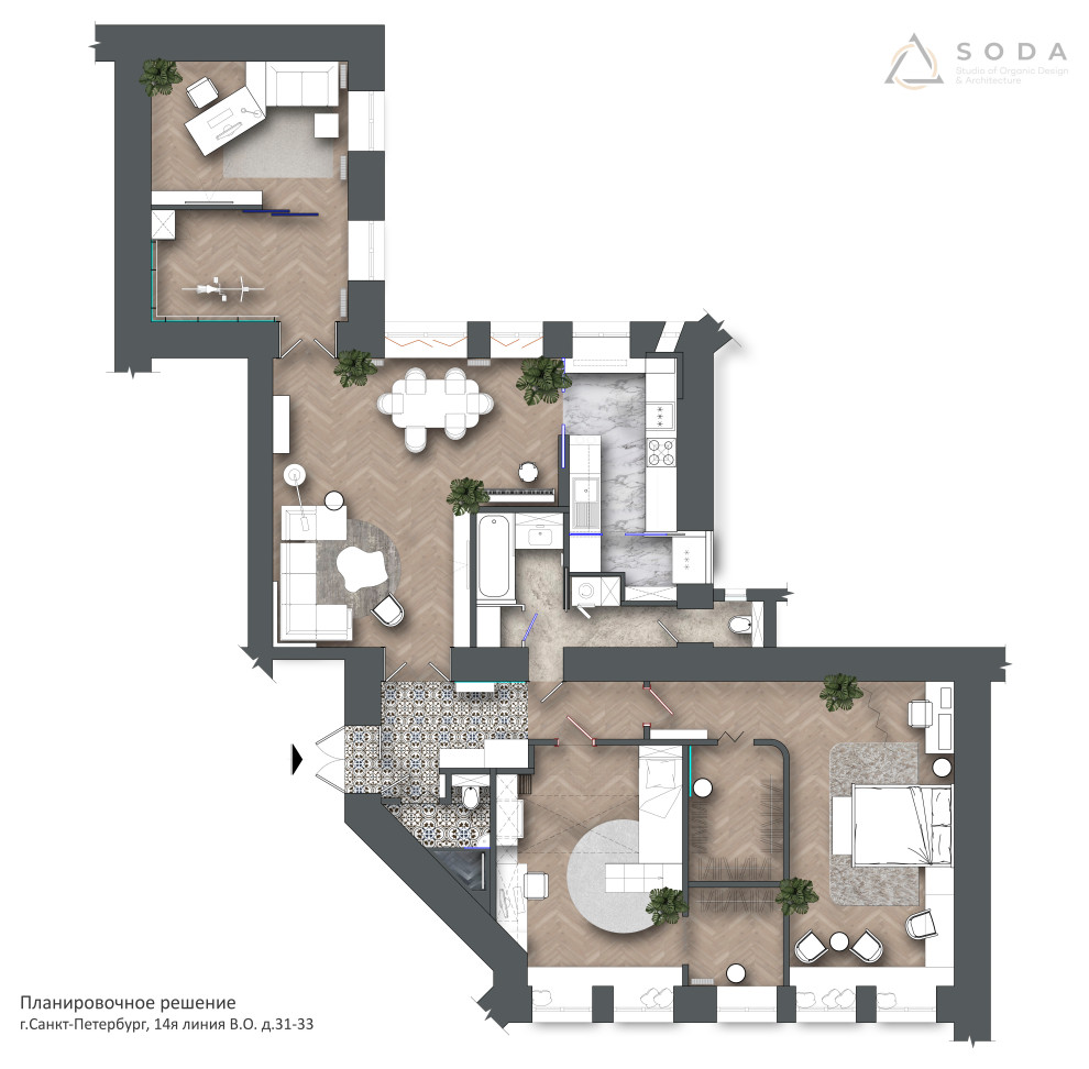 Обложка проекта: Квартира в памятнике архитектуры на 14й линии В.О.