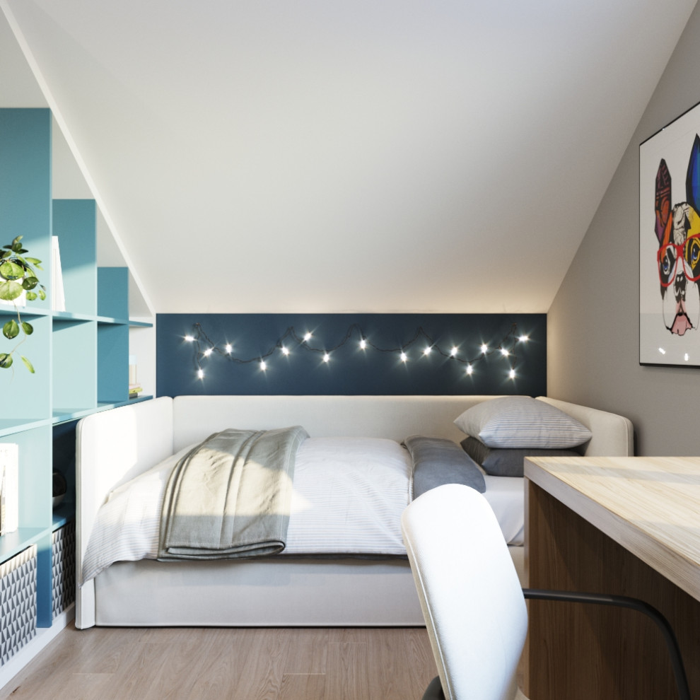 Коттедж с камином, современная классика