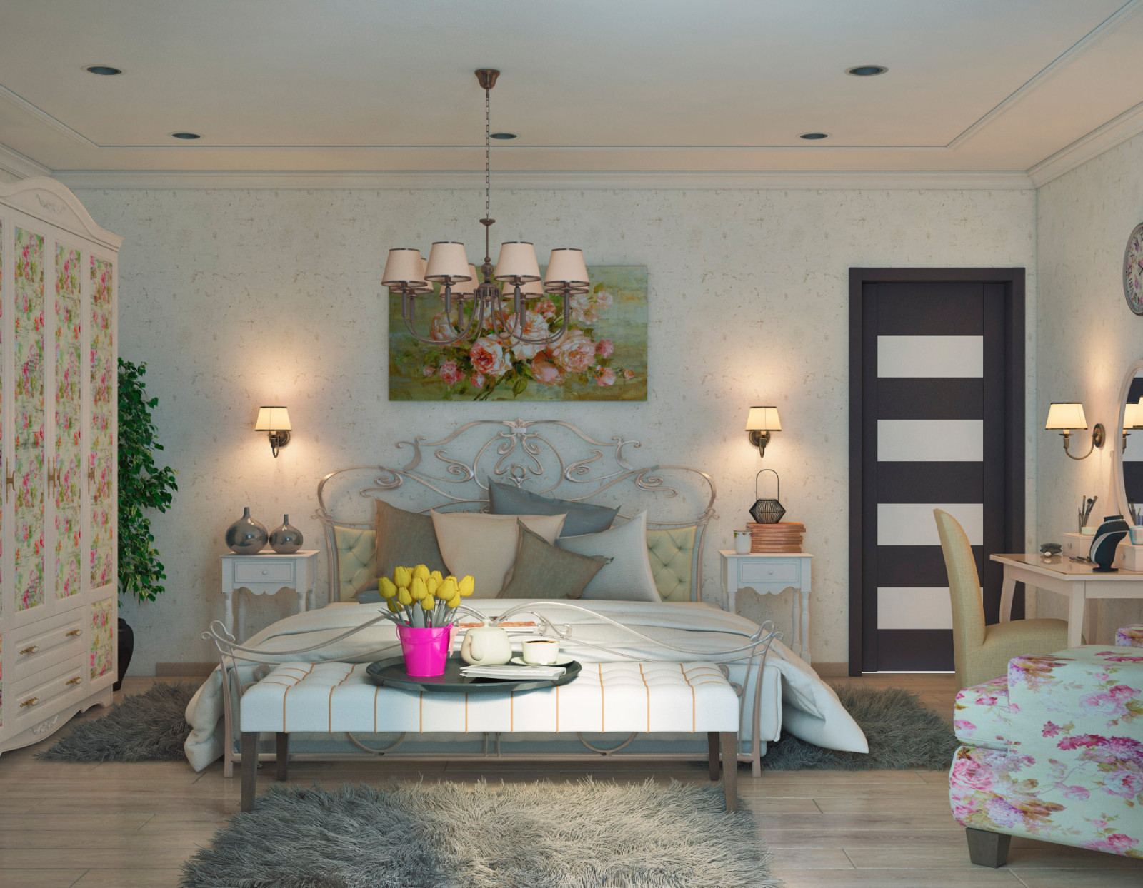 Интерьер трёхкомнатной квартиры. Лофт.