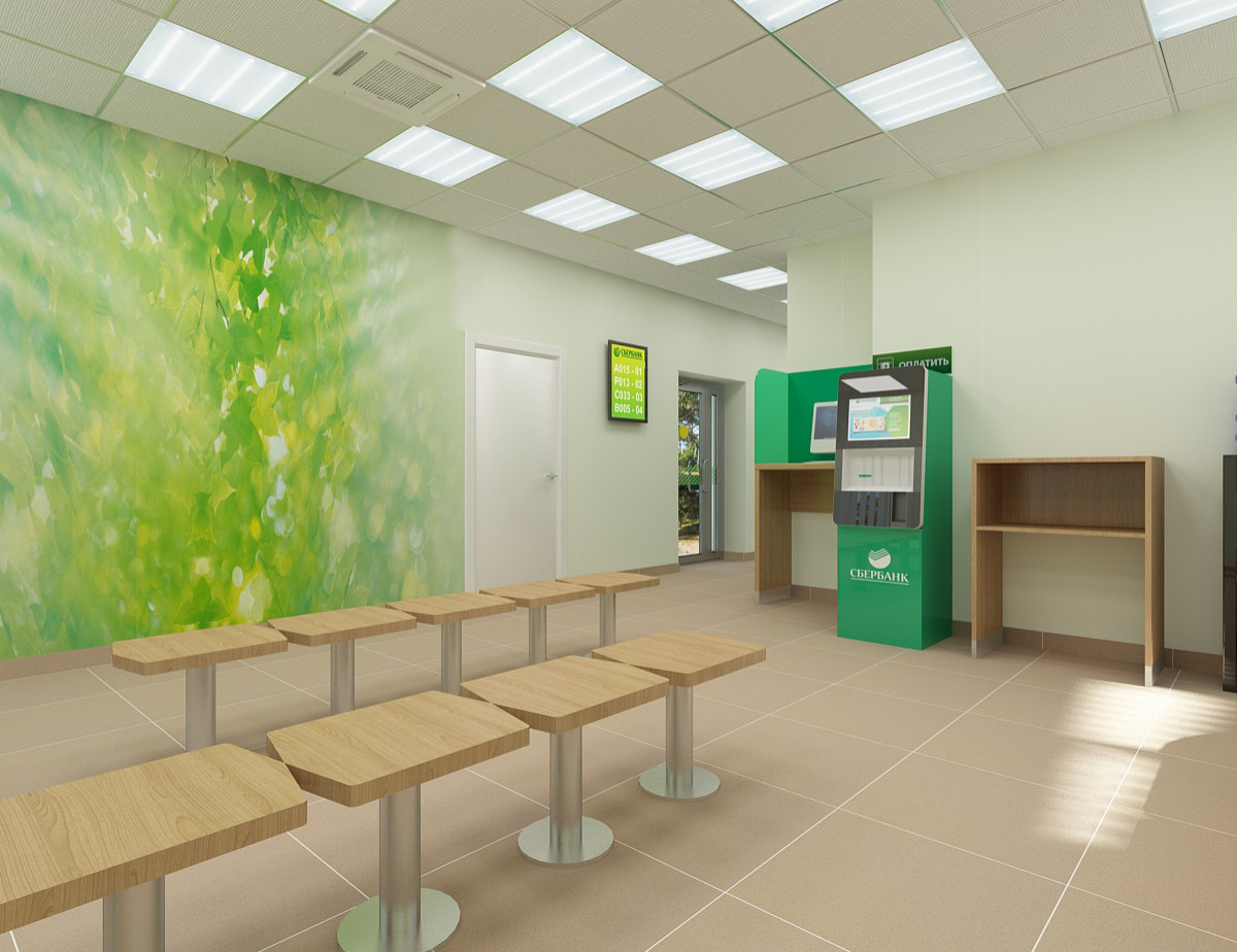 Дизайн-проект отделения ПАО Сбербанка Омская обл. г. Усть-Ишим