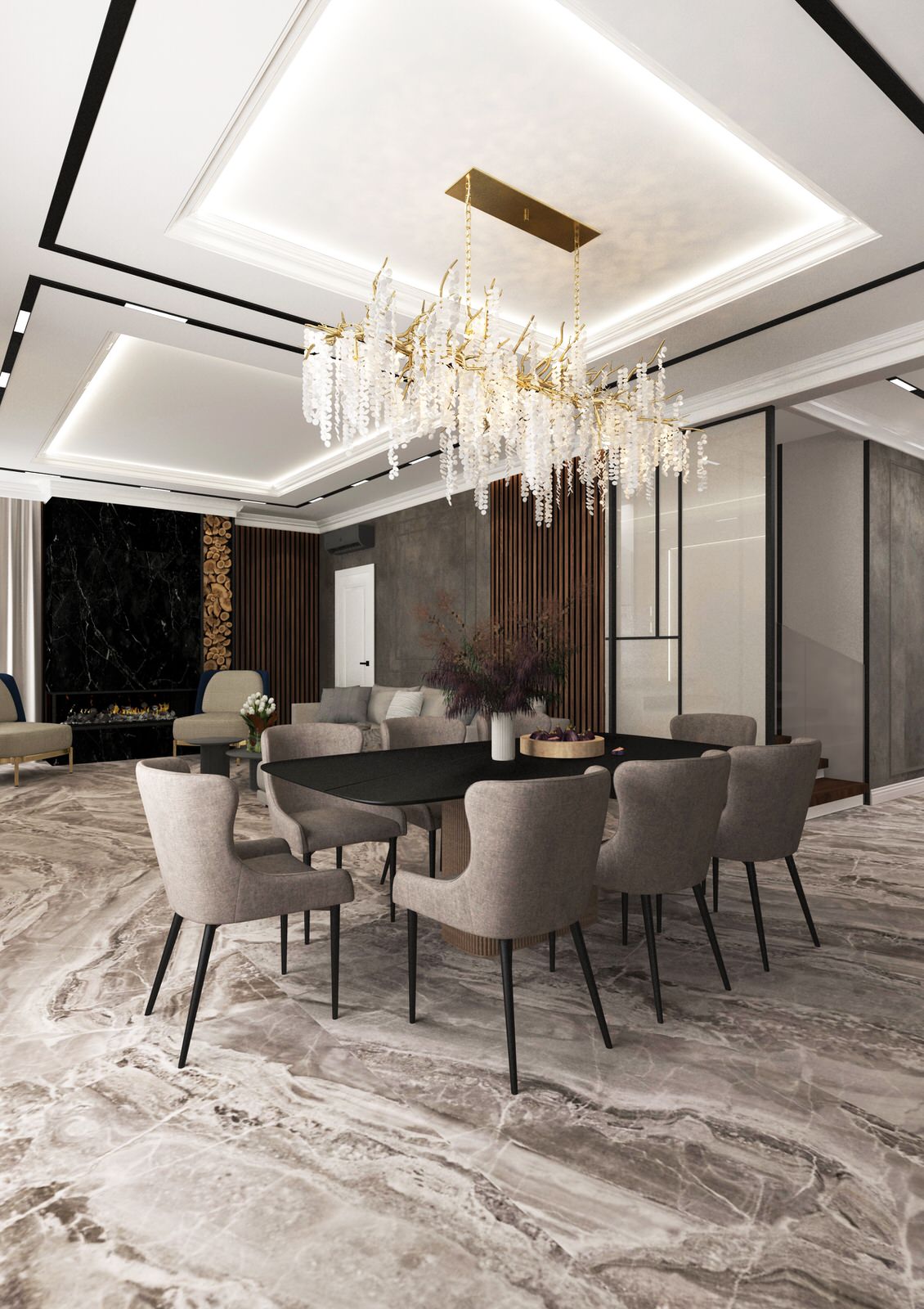 Кухня-гостиная из проекта частного дома 5 бригада