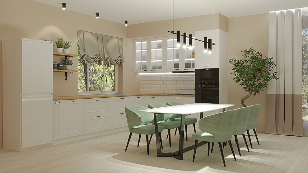 Кухня гостиная в частном доме