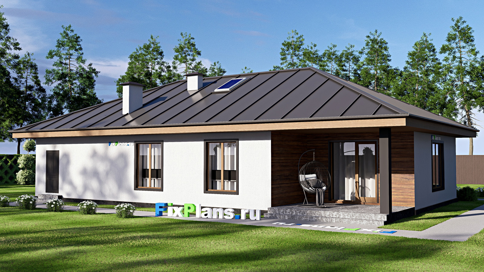 Проект одноэтажного дома 10х18м S149м2 F-17909