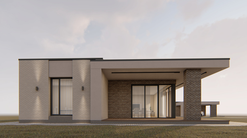 Одноэтажный дом в современном стиле