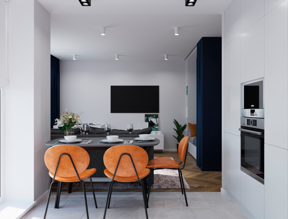 Компактная квартира со спальней в нише