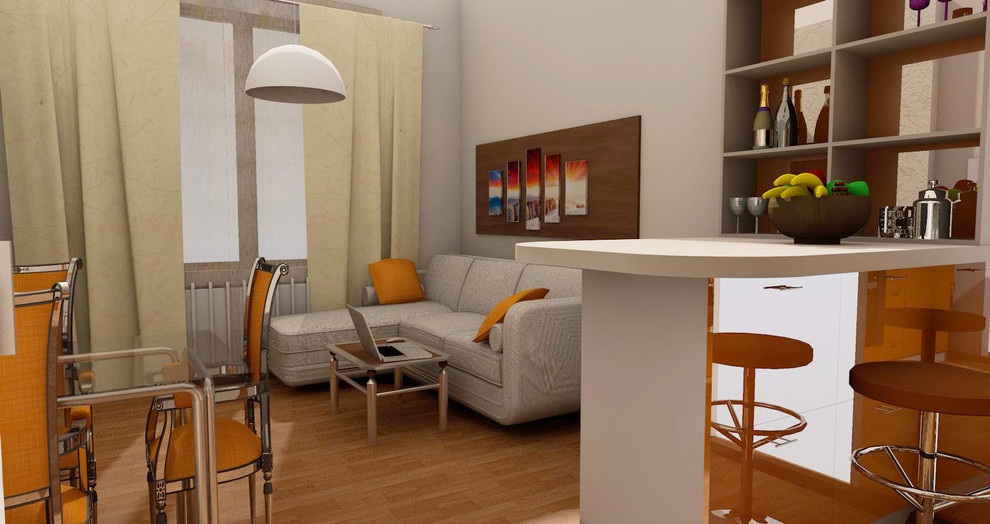 Обложка проекта: Дизайн кухни 17 кв.м. в двух вариантах: современный и классика.