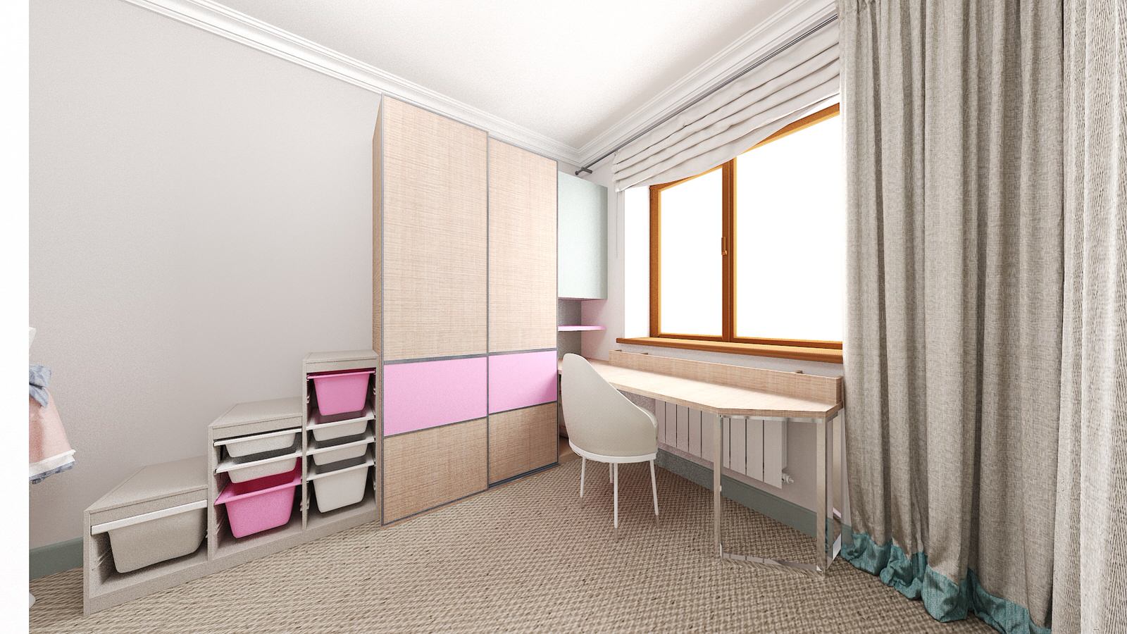 Обложка проекта: Детская для девочки в гостевой комнате