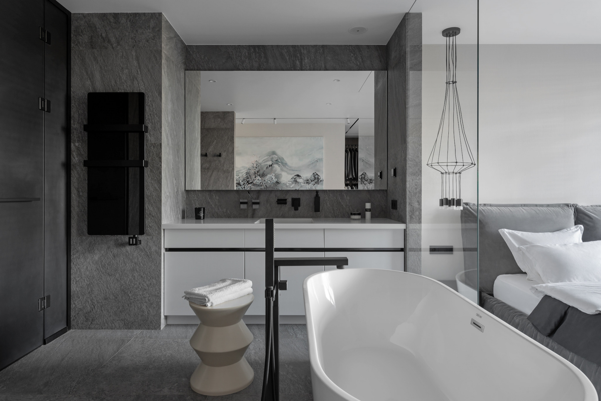 Проект недели: Спальня с ванной в центре комнаты