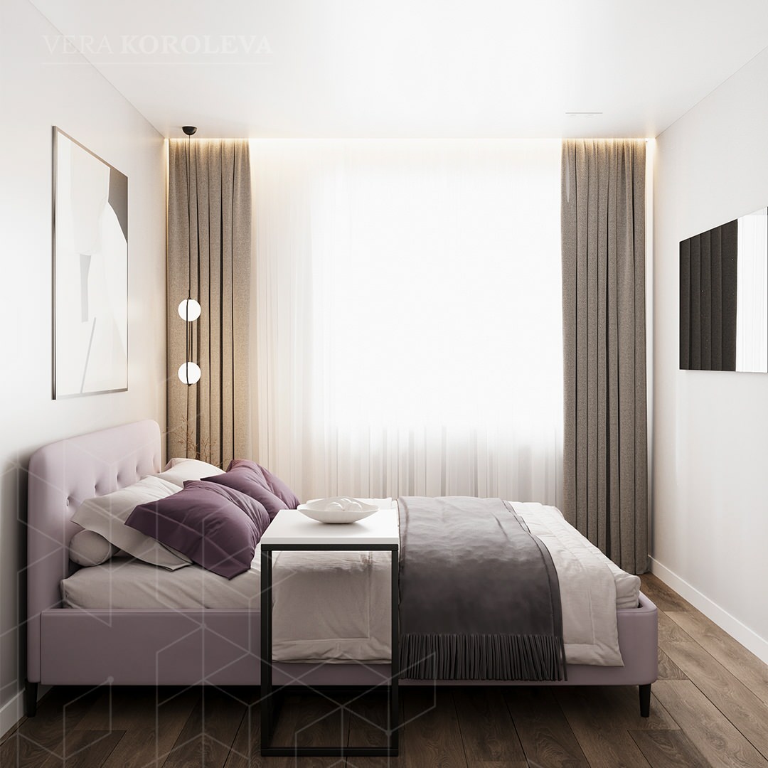 Лавандовая дымка: красивая и функциональная двушка 47 кв.м под Петербургом