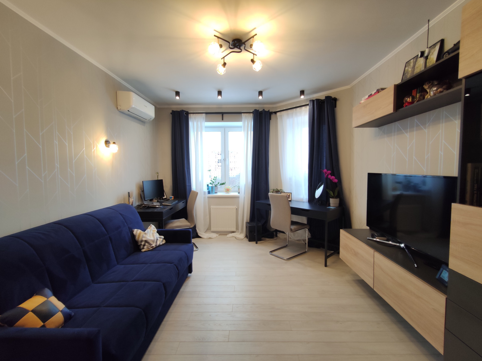 Гостиная с 2мя рабочими зонами