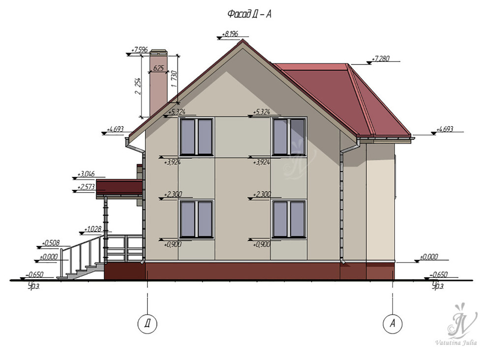 Эскизный проект индивидуального двухэтажного жилого дома в Сергиево-Посадском ра
