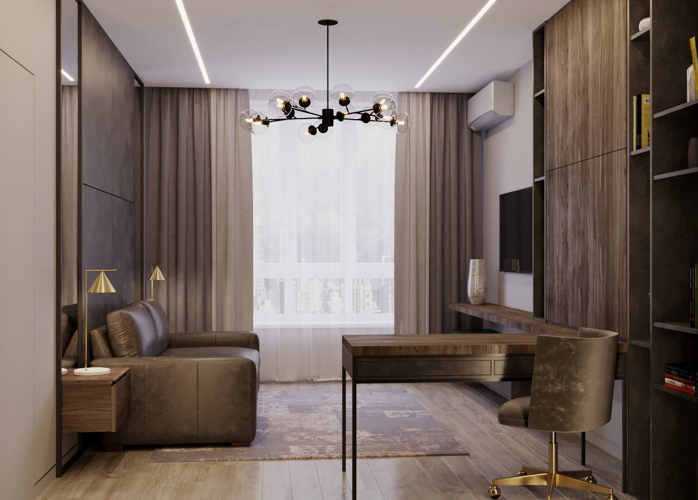 Кабинет. Дизайн проект квартиры на Петровском острове