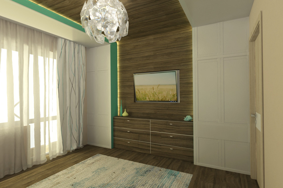 Интерьер гостевой спальни с санузлом