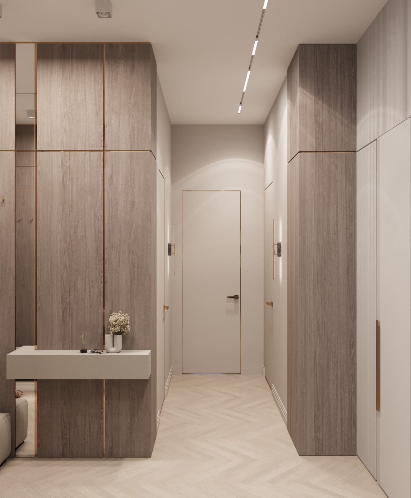 Прихожая-холл в квартире ЖК "Олимпика" г. Екатеринбург