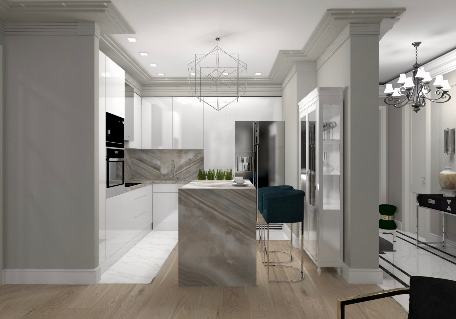 Квартира 100м2 Американская классика в ЖК Триколор