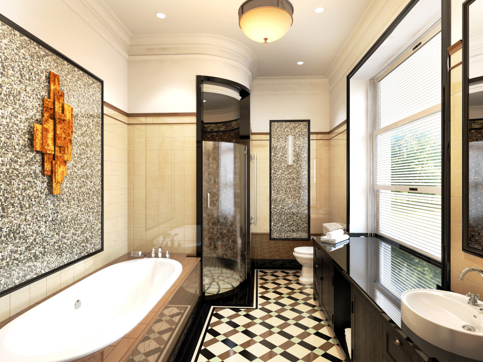 Интерьер частного дома. Ванная старшего сына