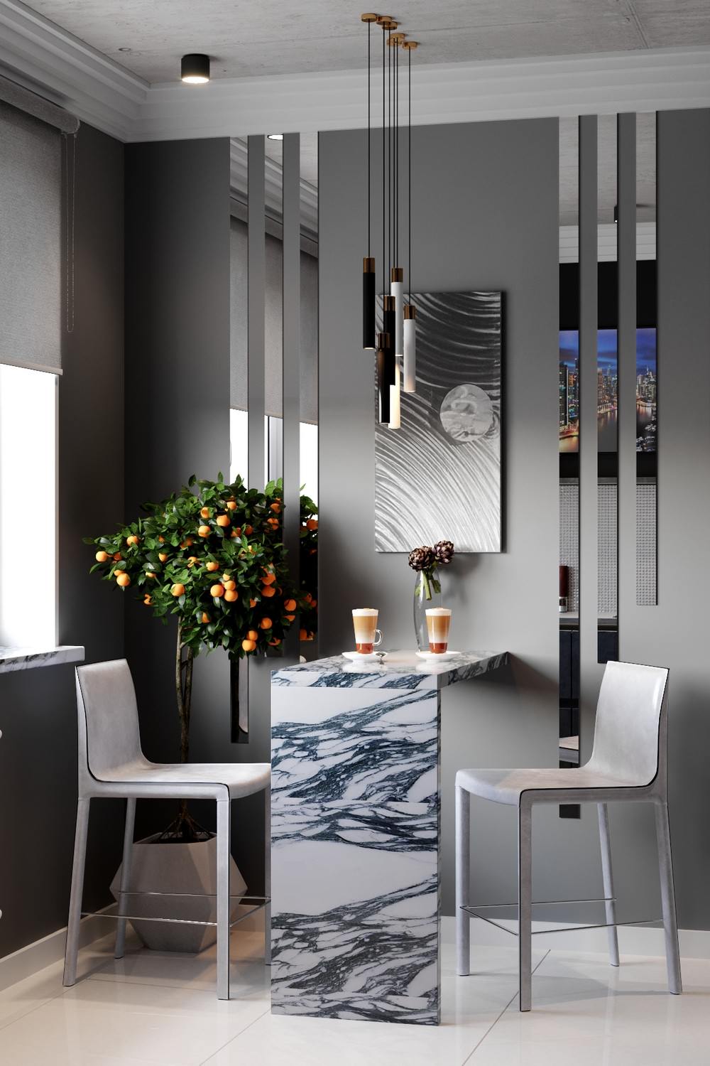 Models in party dresses - дизайн квартиры в стиле лофт и ар-деко, 54 кв.м.