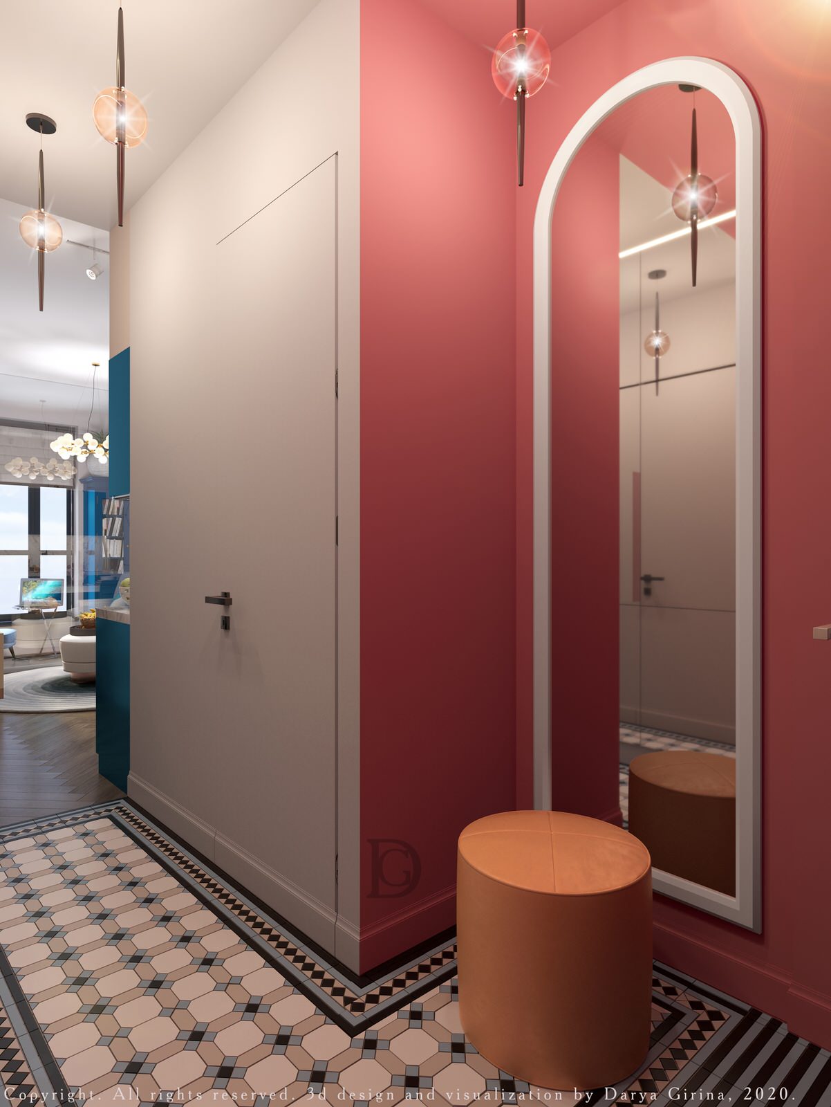 Interior design of a residential flat in The housing complex "Dynasty" at Moscow