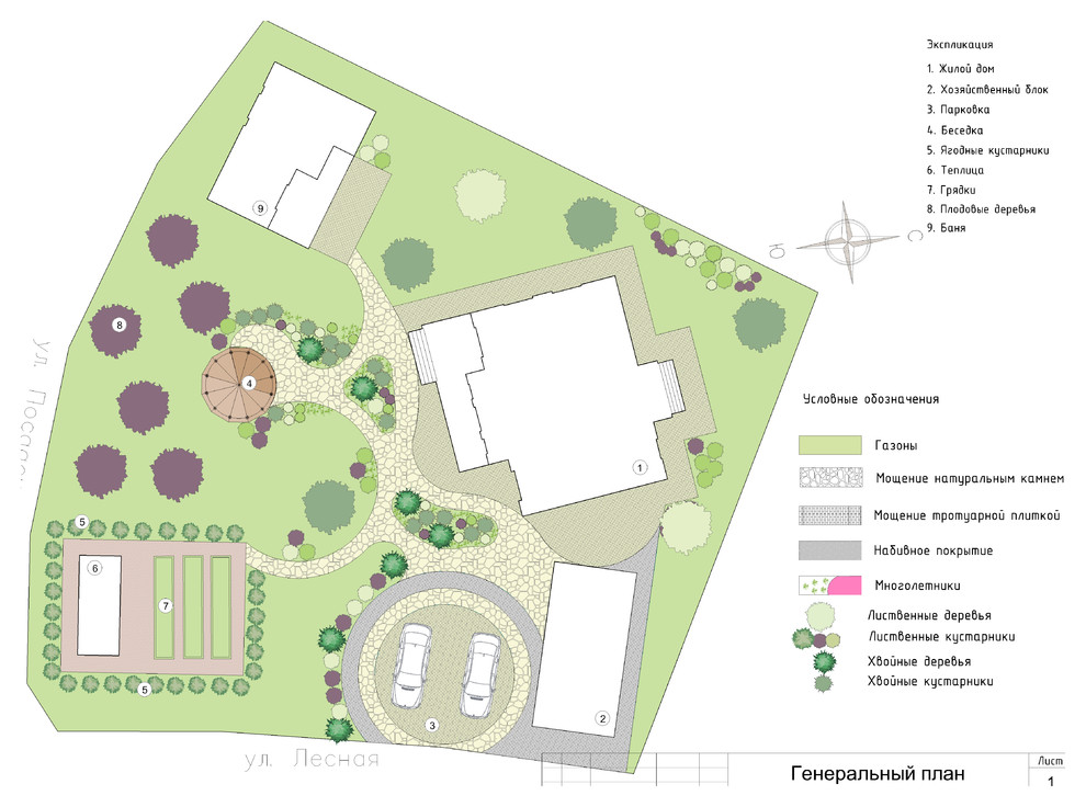 Обложка проекта: Генеральный план проекта благоустройства и озеленения