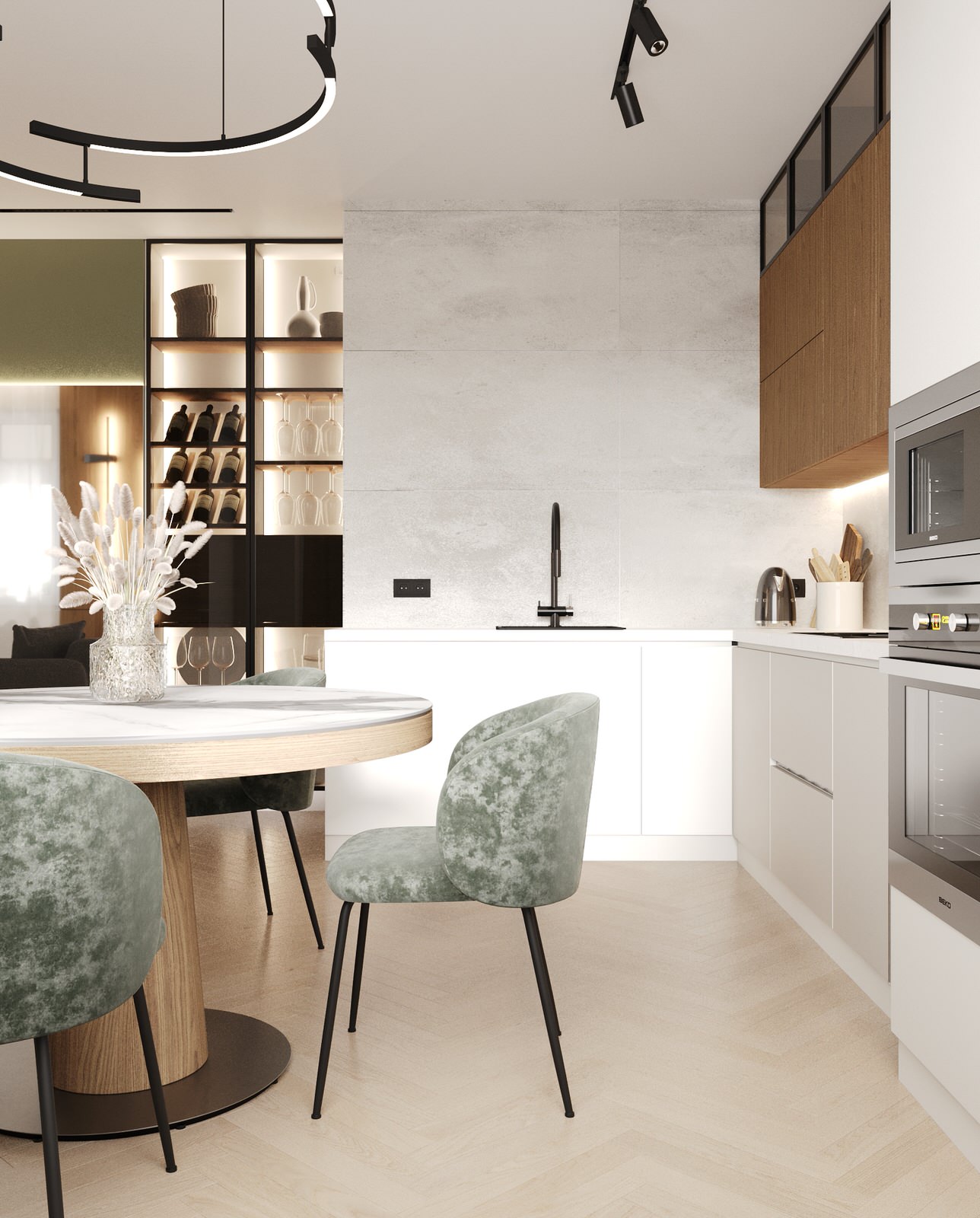 Кухня-гостиная в ЖК Александровский