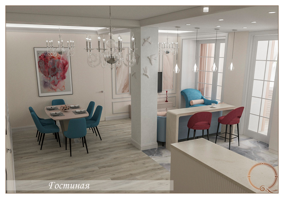 Обложка проекта: апартаменты, стиль неоклассика Oro blu