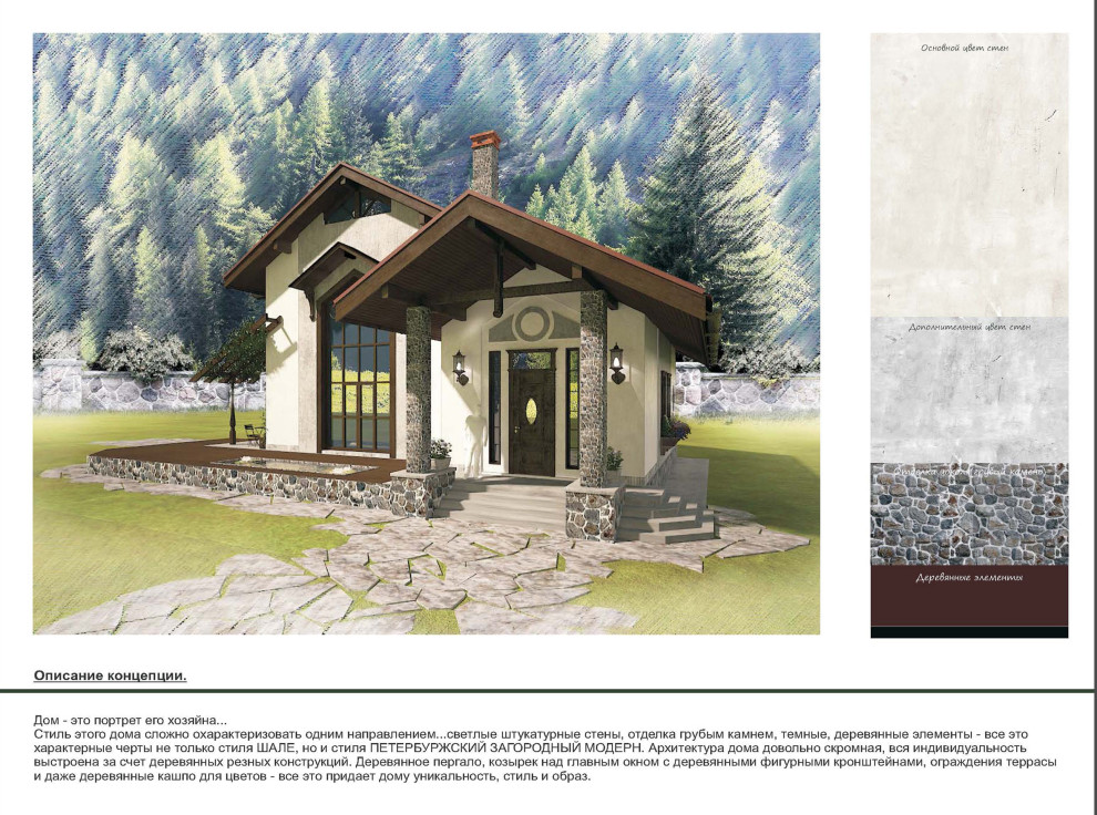 Загородный жилой дом( 2 этажа, S=200 м.кв )