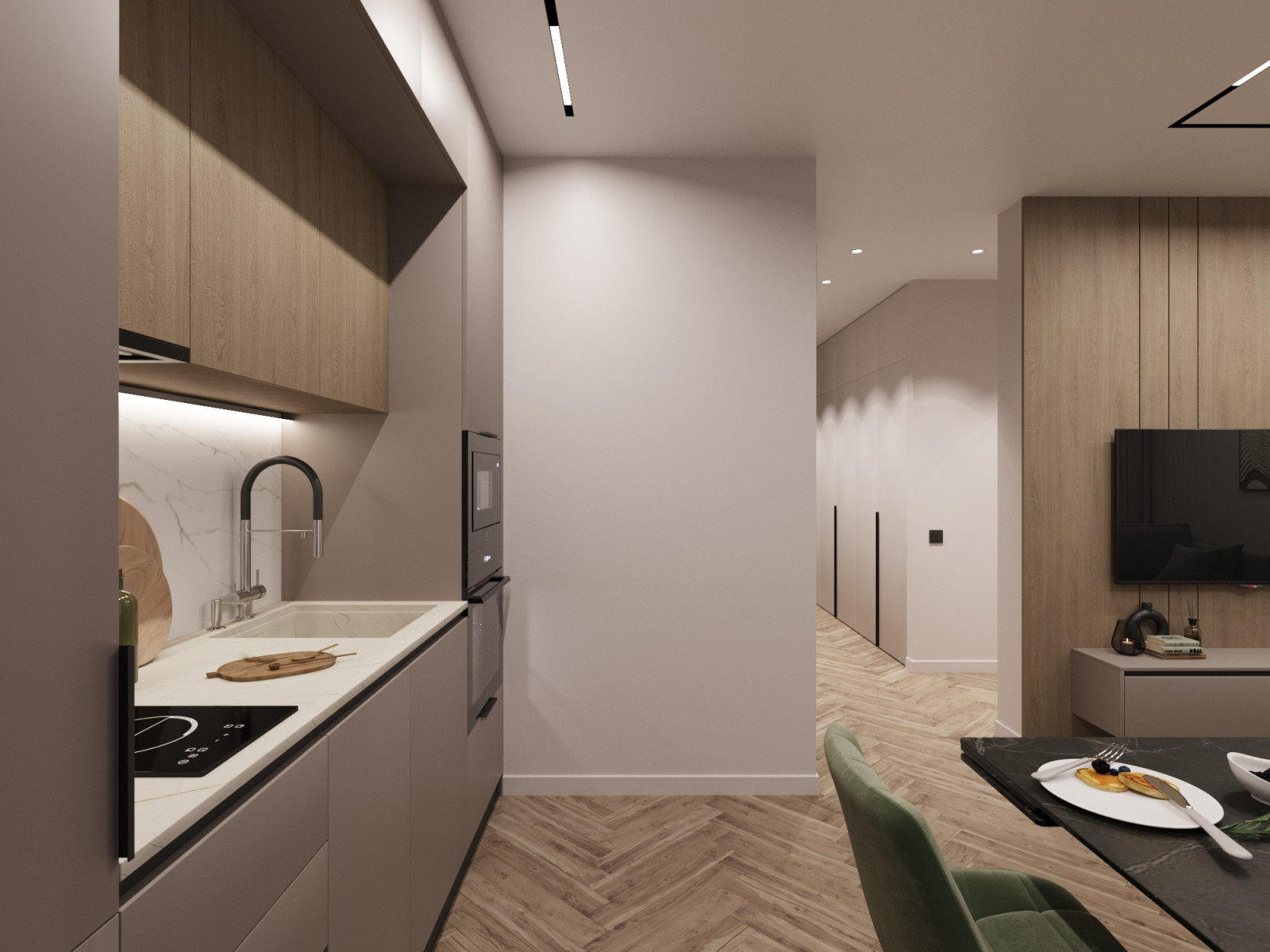 Дизайн-проект - Евротрешка 66 м2 для молодой многодетной семьи