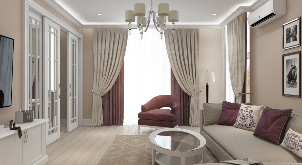 Дизайн интерьера квартиры в светлых тонах в ЖК ''Фили Сити''