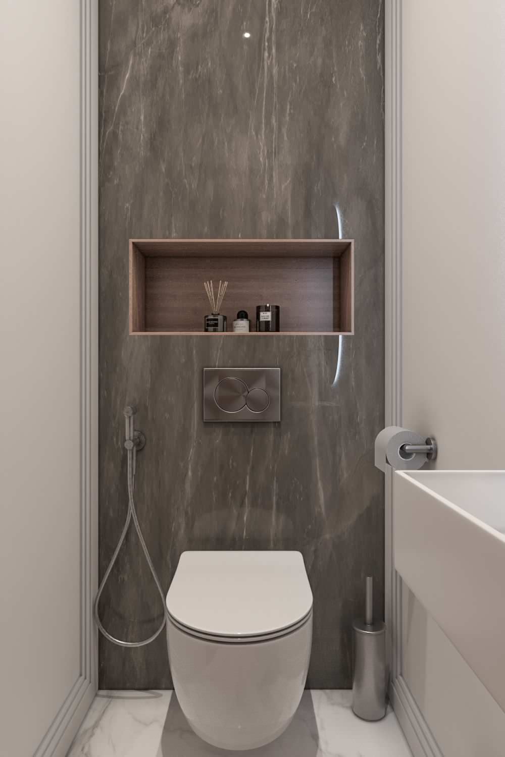 Гостевой туалет с небольшой раковиной