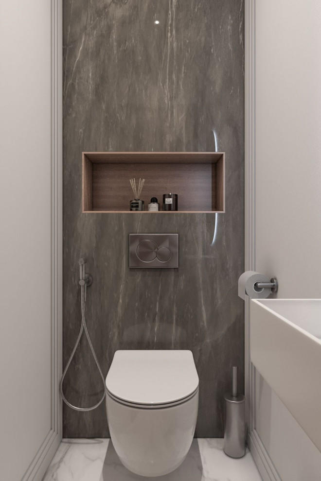 Гостевой туалет с небольшой раковиной