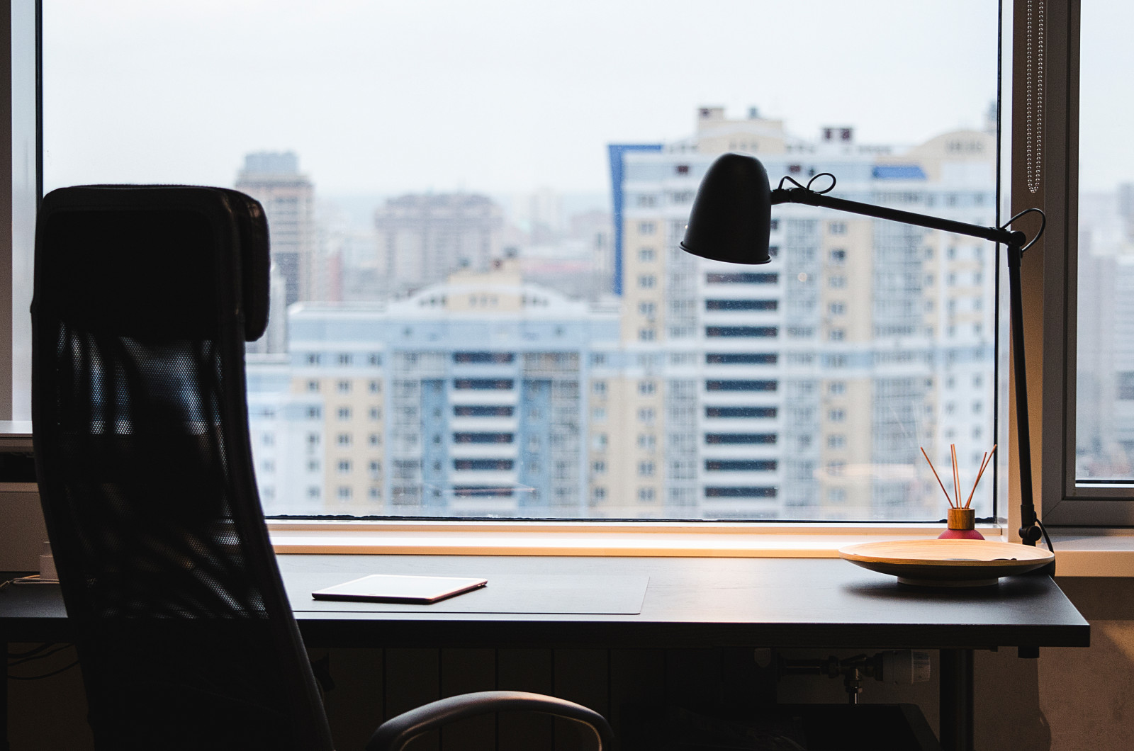 Monochrome apartments for young man on 24th floor