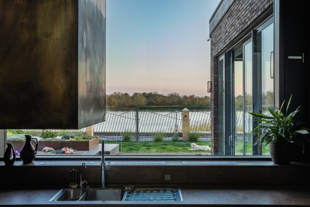 Кухня-гостиная в стиле loft в проекте салона nobilia г. Ростов-на-Дону