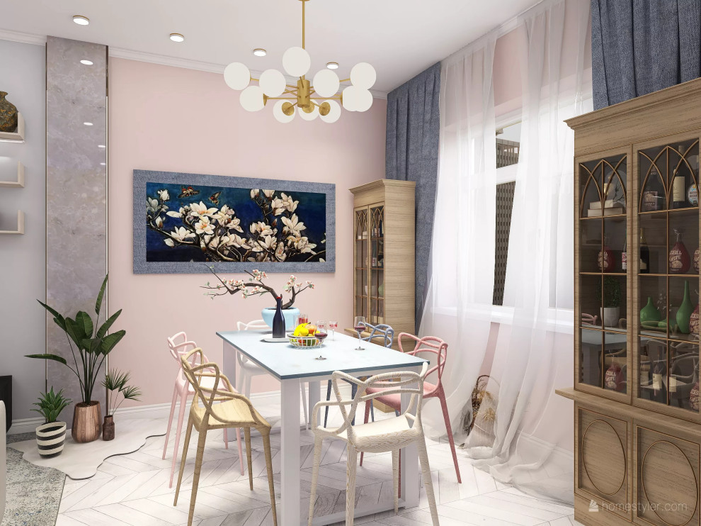 Квартира в пудровых тонах для начинающей актрисы