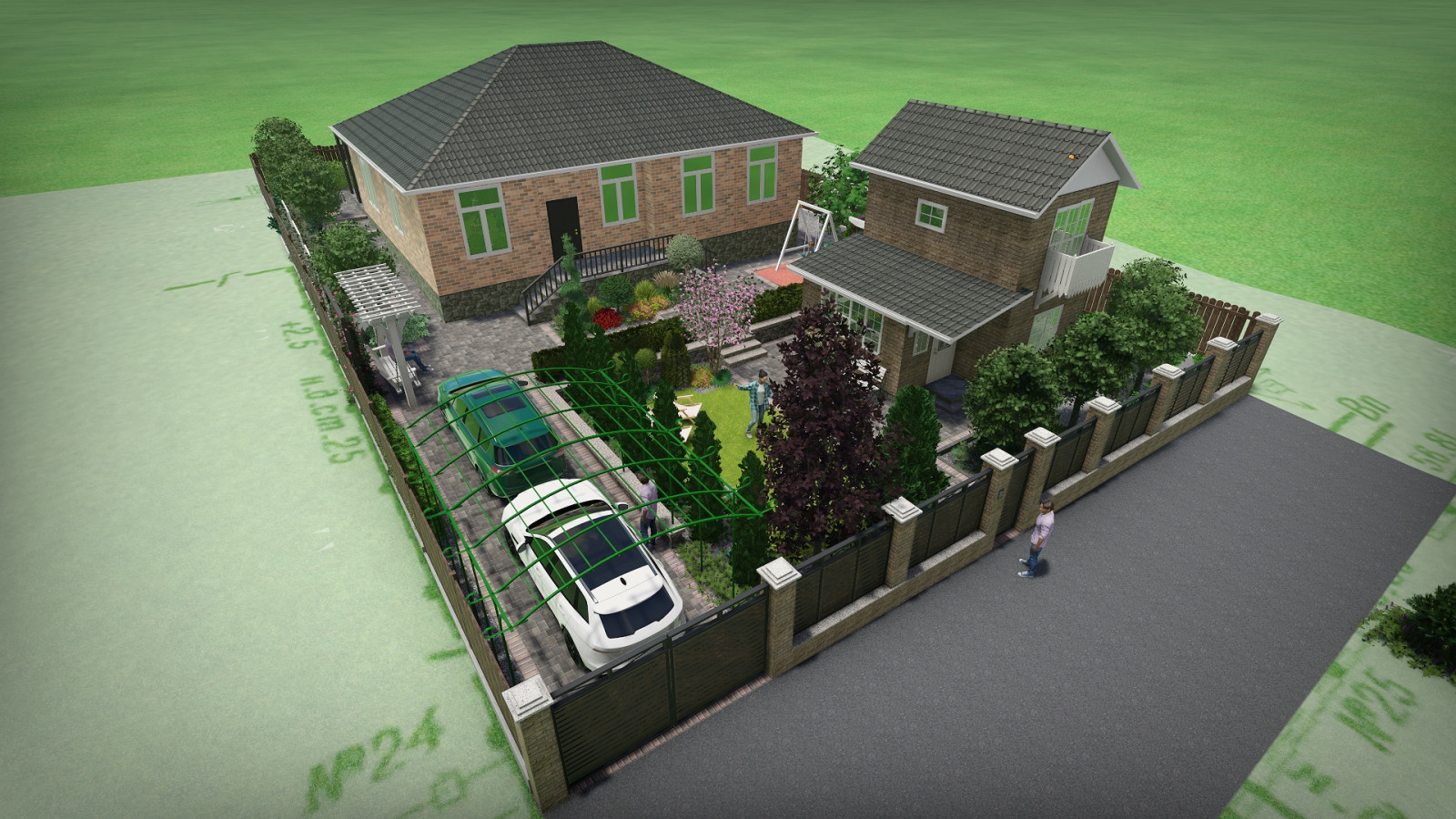 Ландшафтный проект с террасированием участка