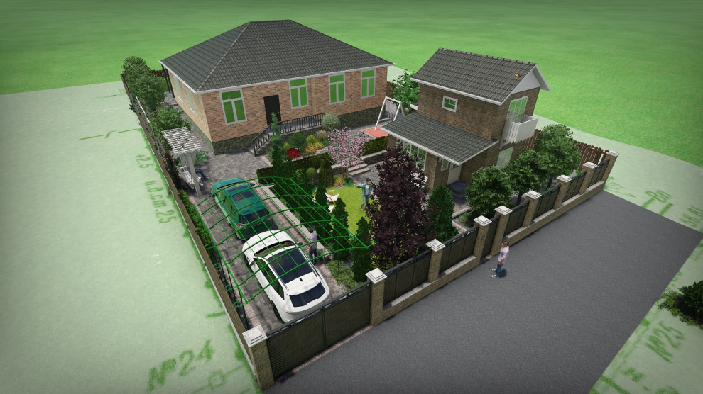 Ландшафтный проект с террасированием участка