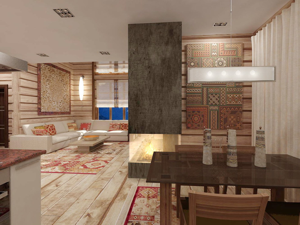 Гостиная в деревянном коттедже (Горный Алтай)