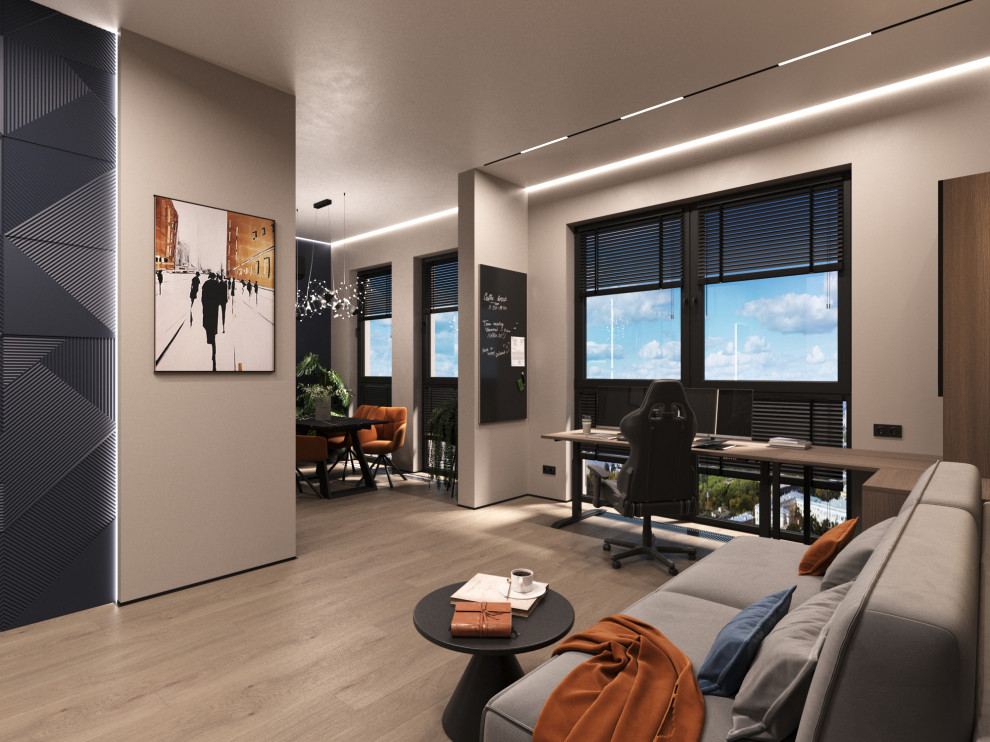 Дизайн интерьера квартиры 77 м2 с 2-мя санузлами и гардеробной