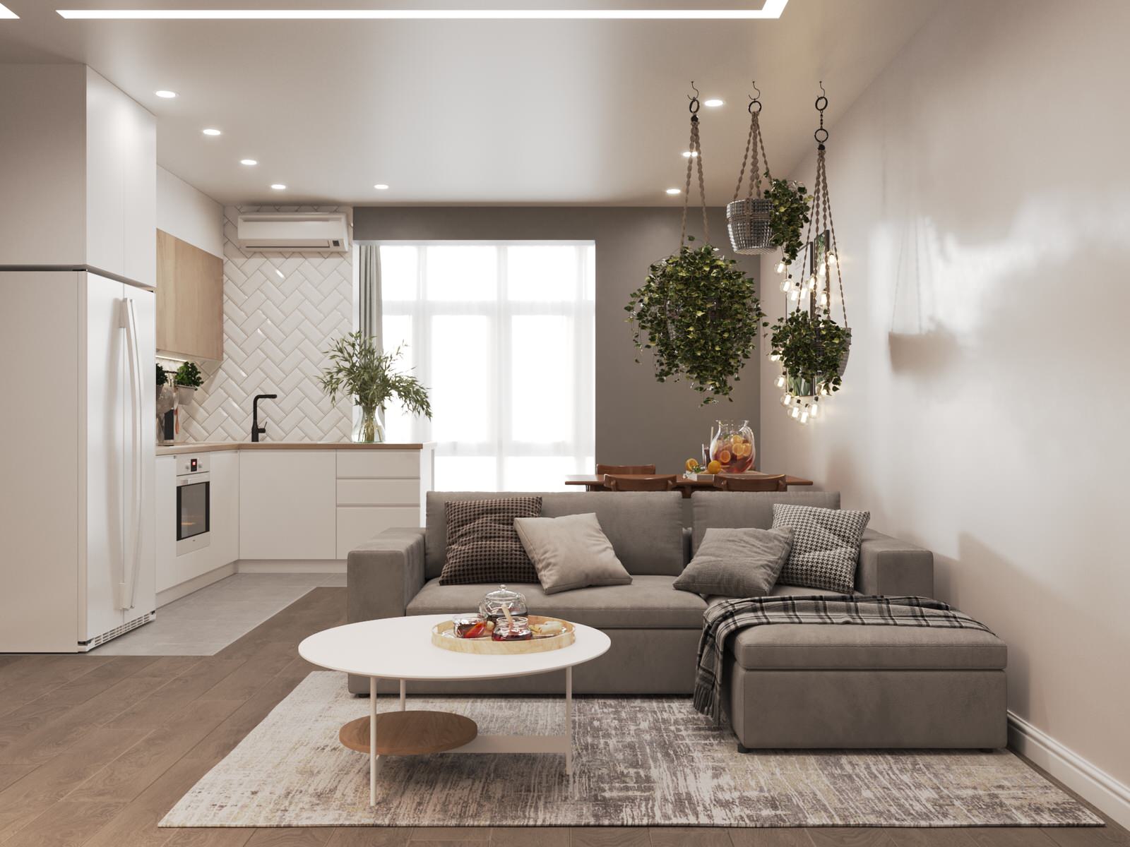 Обложка проекта: Интерьер однокомнатной квартиры в стиле Бохо