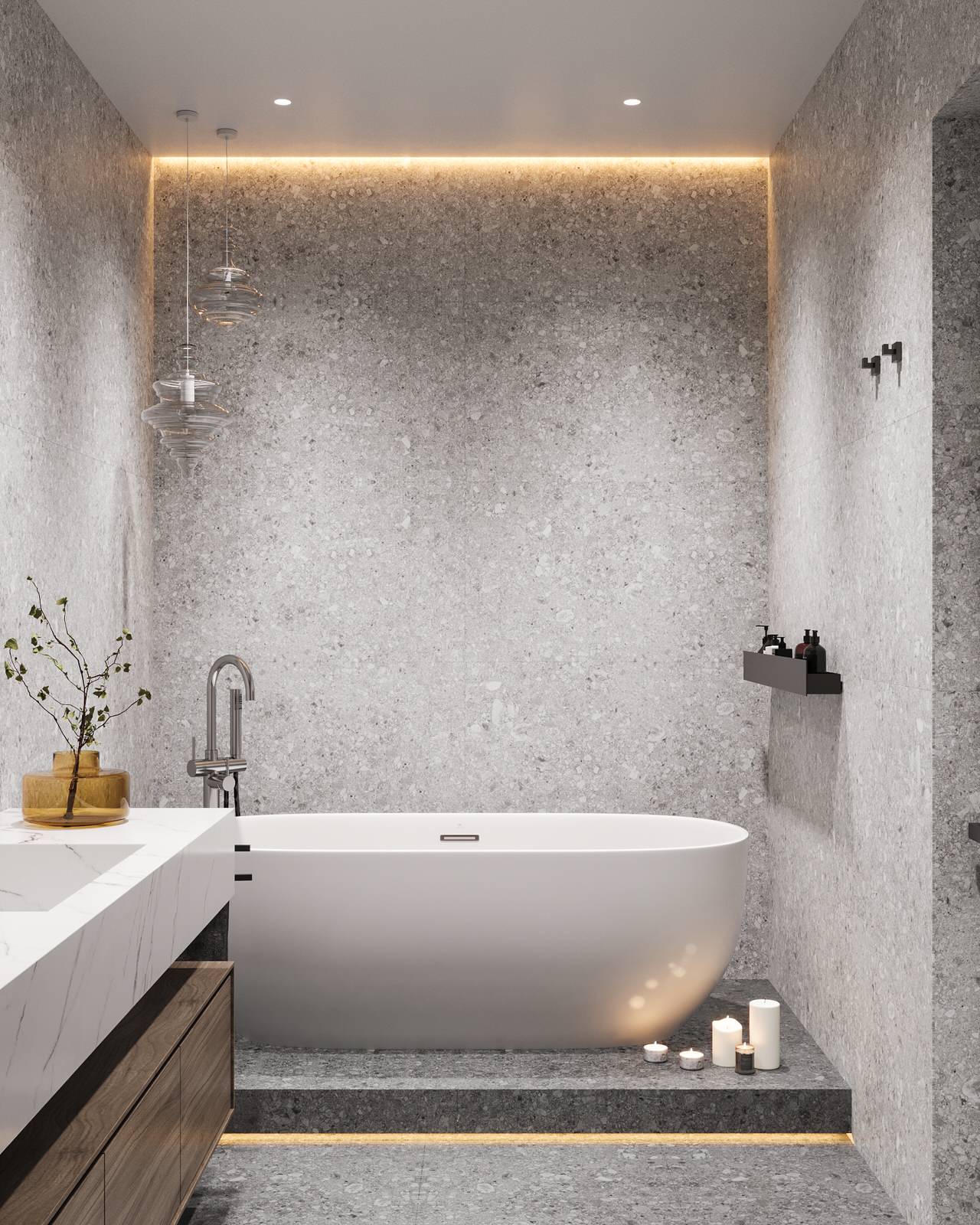 Дизайн-проект интерьера квартиры, Москва: ванная