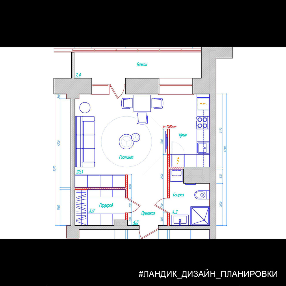 Сдержанный интерьер однокомнатной квартиры в современном стиле