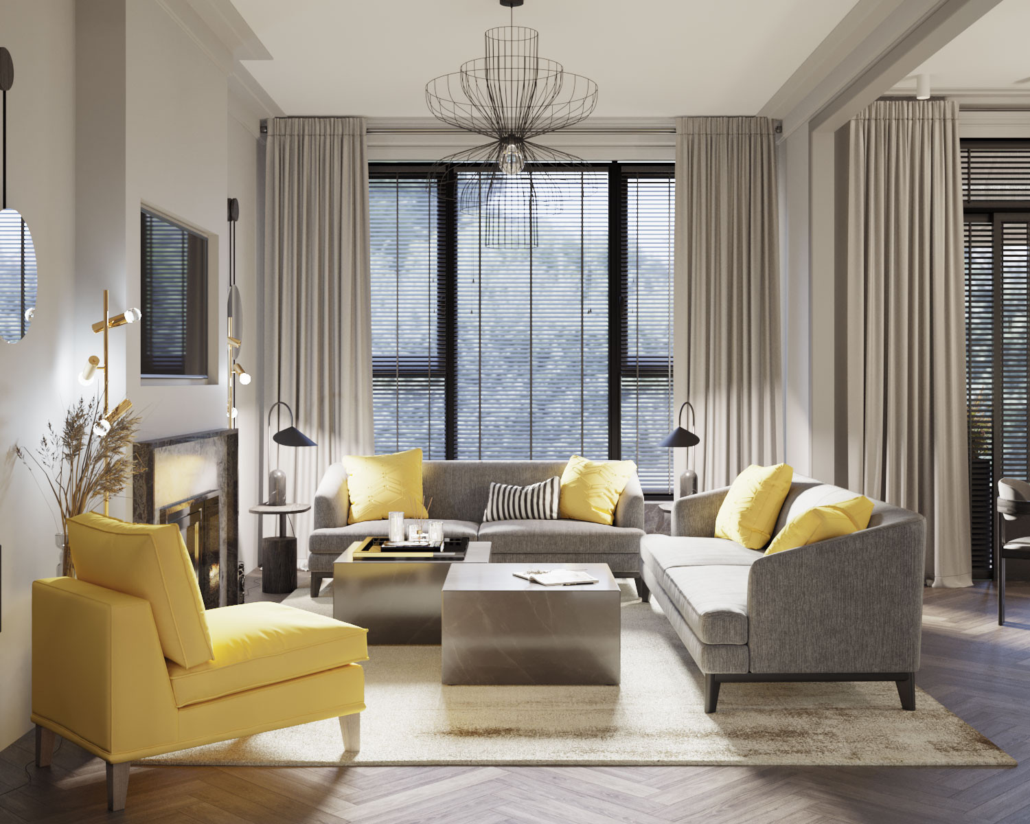 Современный интерьер с элементами скандинавского дизайна