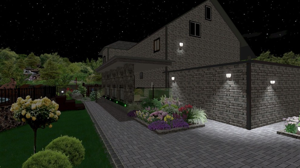 Обложка проекта: Ландшафтный проект участка 15 соток с открытым бассейном