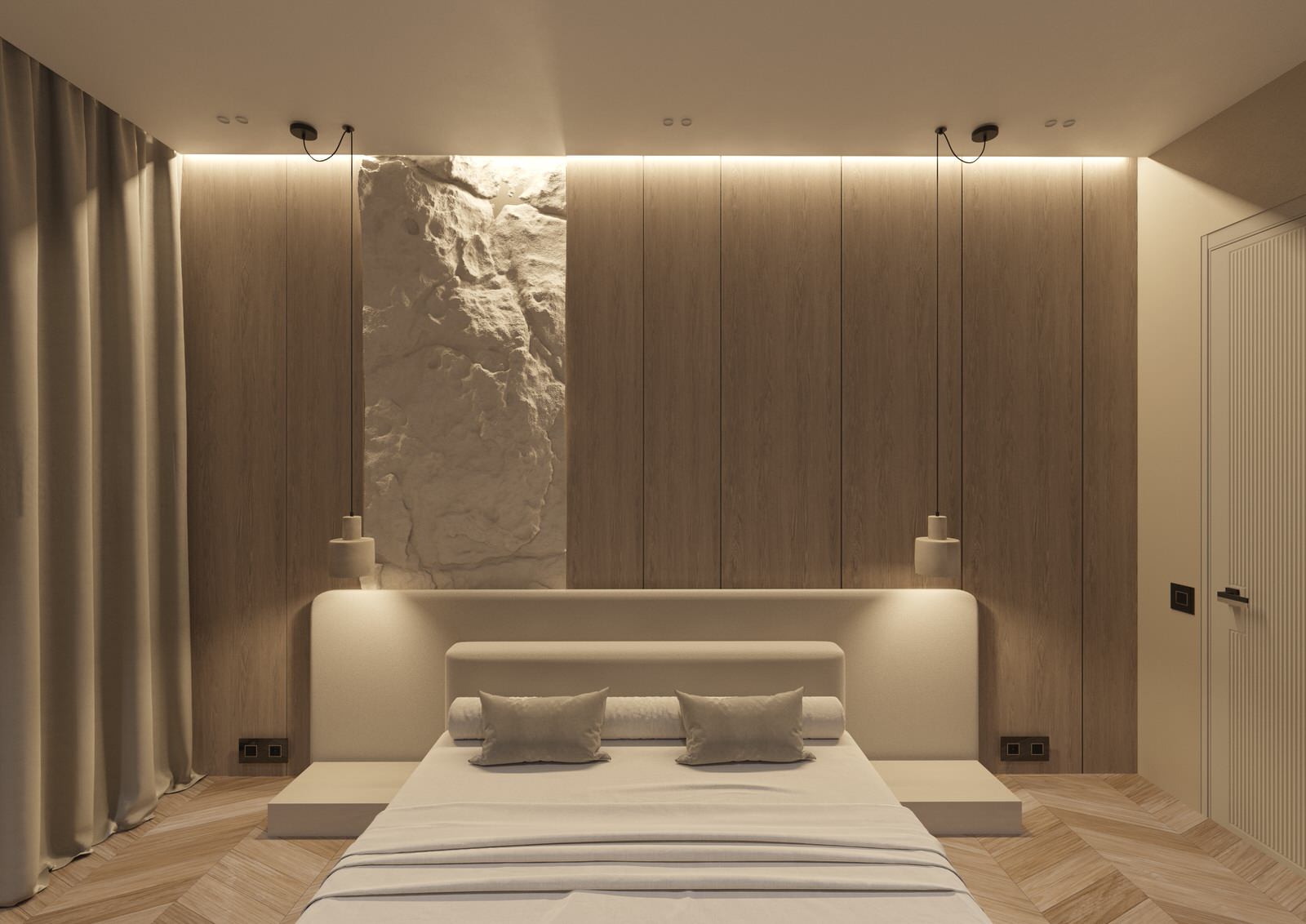 Дизайн-проект квартиры 62м2 ЖК Манхэттен Челябинск, стиль джапанди