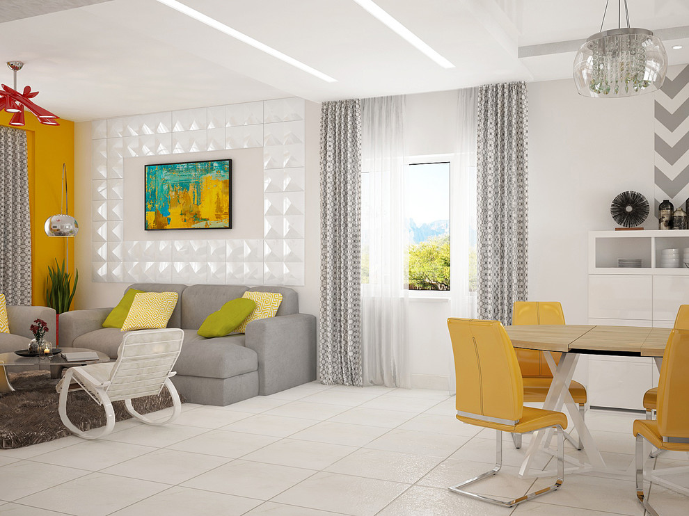 Яркий дизайн дома в стиле Фьюжн